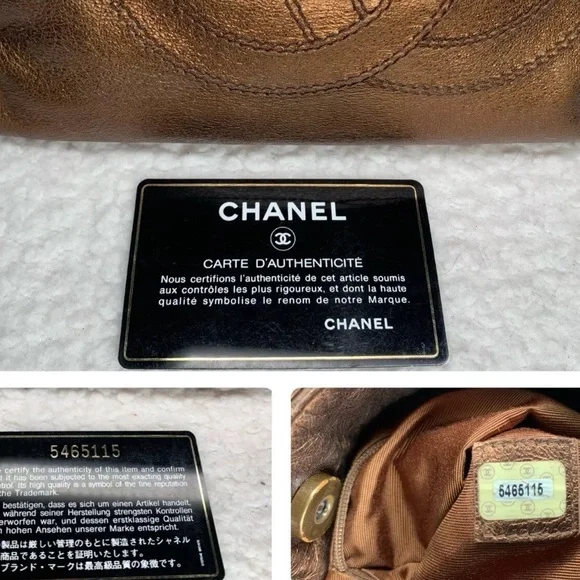 🛑SOLD🛑Vintage, Chanel Bronze Leather Small Tote - Picture 9 of 9